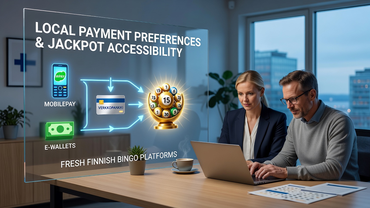 Bingo platform interface showing local payment options and jackpot meter